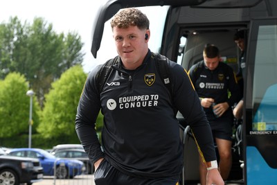 260425 - Ospreys v Dragons RFC - United Rugby Championship - Brodie Coughlan of Dragons arrives at the stadium ahead of the match