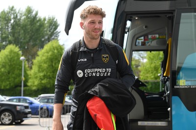 260425 - Ospreys v Dragons RFC - United Rugby Championship - Angus O'Brien of Dragons arrives at the stadium ahead of the match