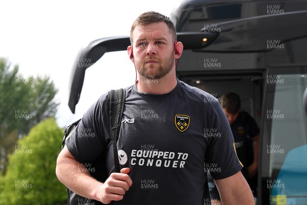 260425 - Ospreys v Dragons RFC - United Rugby Championship - Dan Lydiate of Dragons arrives at the stadium ahead of the match
