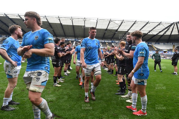 260425 - Ospreys v Dragons RFC - United Rugby Championship - Dejected Dragons at full time