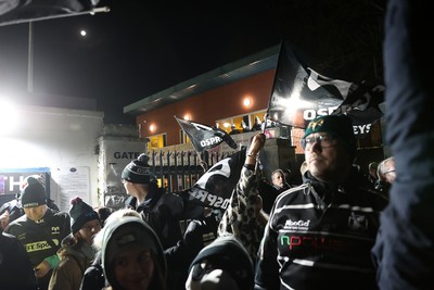 310126 - Ospreys v Dragons - United Rugby Championship - Fans protest before the game