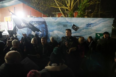 310126 - Ospreys v Dragons - United Rugby Championship - Fans protest before the game
