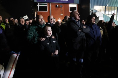 310126 - Ospreys v Dragons - United Rugby Championship - Fans protest before the game