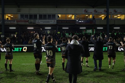 310126 - Ospreys v Dragons - United Rugby Championship - Ospreys thank the fans at full time