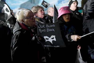 310126 - Ospreys v Dragons RFC - United Rugby Championship - Fans protest before the match 
