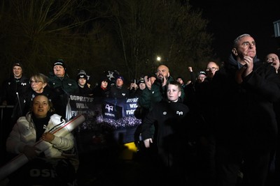 310126 - Ospreys v Dragons RFC - United Rugby Championship - Fans protest before the match 