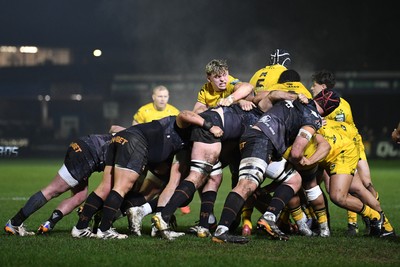 310126 - Ospreys v Dragons RFC - United Rugby Championship - Ryan Woodman of Dragons in a scrum