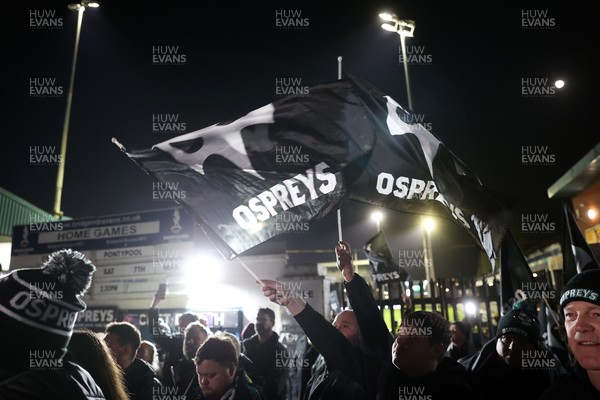 310126 - Ospreys v Dragons - United Rugby Championship - Fans protest before the game