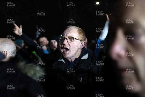 310126 - Ospreys v Dragons - United Rugby Championship - Fans protest before the game