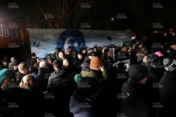 310126 - Ospreys v Dragons - United Rugby Championship - Fans protest before the game