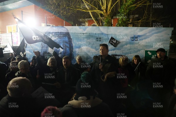 310126 - Ospreys v Dragons - United Rugby Championship - Fans protest before the game