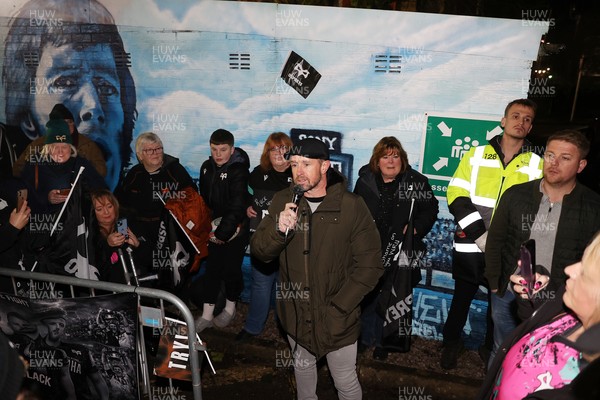 310126 - Ospreys v Dragons - United Rugby Championship - Fans protest before the game
