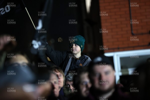 310126 - Ospreys v Dragons - United Rugby Championship - Fans protest before the game