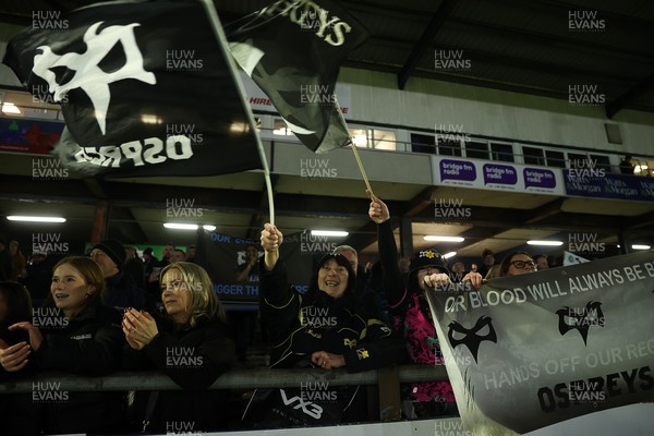 310126 - Ospreys v Dragons - United Rugby Championship - Fans celebrates at full time