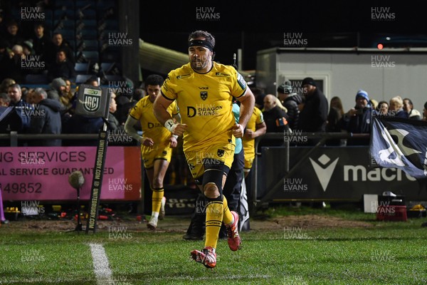 310126 - Ospreys v Dragons RFC - United Rugby Championship - Rob Hunt of Dragons runs out at the start of the match