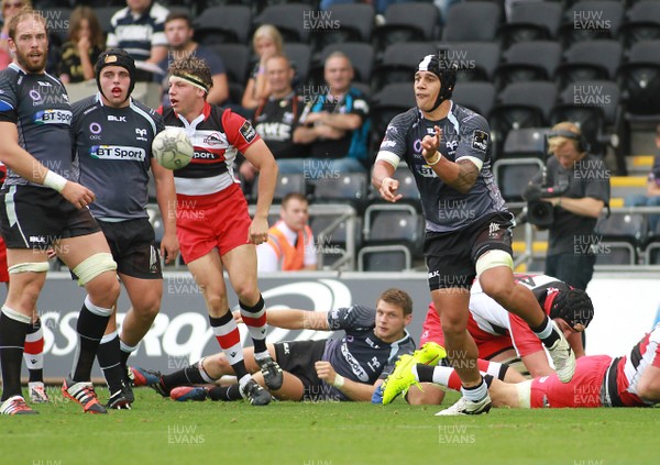 210914 Ospreys Edinburgh - GuinnessPro12 -Josh Matavesi of Ospreys stands in at scrum half