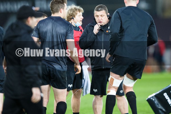 290122 - Ospreys v Edinburgh - United Rugby Championship - Ospreys head coach Toby Booth before the match