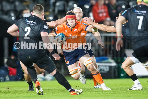 290122 - Ospreys v Edinburgh - United Rugby Championship - Connor Boyle of Edinburgh on the attack