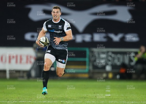 310818 - Ospreys v Edinburgh Rugby, Guinness PRO14 - George North of Ospreys races in to score his second try