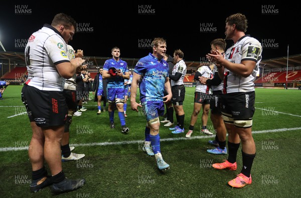 081224 - Ospreys v Emirates Lions, EPCR Challenge Cup - Jac Morgan of Ospreys at full time