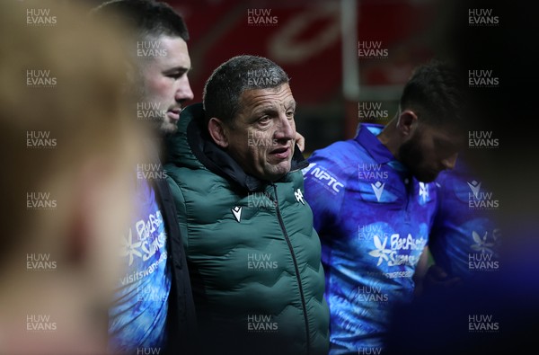 081224 - Ospreys v Emirates Lions, EPCR Challenge Cup - Ospreys Head Coach Toby Booth at full time