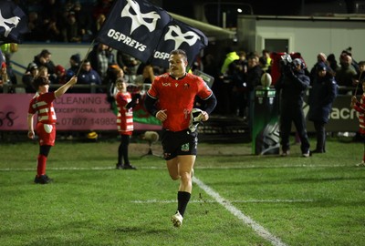 230126 - Ospreys v Emirates Lions - United Rugby Championship - Henco van Wyk of Lions runs on for his 50th cap