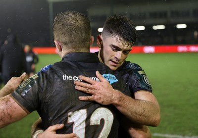 230126 - Ospreys v Emirates Lions - United Rugby Championship - Reuben Morgan Williams of Ospreys at full time