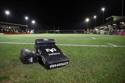 230126 - Ospreys v Emirates Lions - United Rugby Championship - Ospreys tackle bags