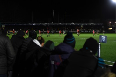 230126 - Ospreys v Emirates Lions - United Rugby Championship - Ospreys fans watch on during the game