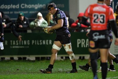230126 - Ospreys v Emirates Lions - United Rugby Championship - Morgan Morse of Ospreys scores a try