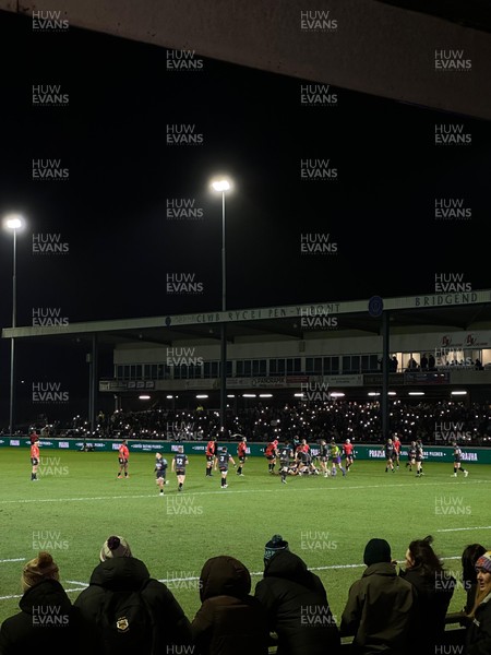 230126 - Ospreys v Emirates Lions - United Rugby Championship - Ospreys fans protest the potential changes to Welsh Rugby during the game on the 11th minute