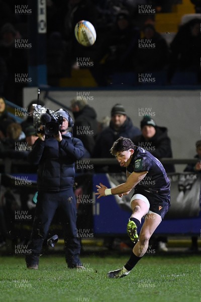 230126 - Ospreys v Emirates Lions - United Rugby Championship - Dan Edwards of Ospreys kicks the conversion