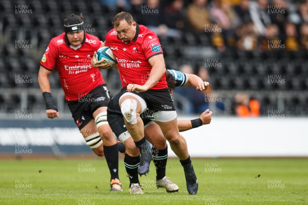 300324 - Ospreys v Emirates Lions - United Rugby Championship - JP Smith of Lions makes a break