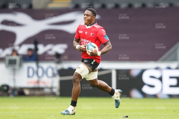 300324 - Ospreys v Emirates Lions - United Rugby Championship - Emmanuel Tshituka of Lions