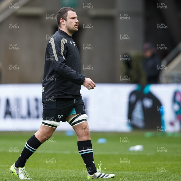 300324 - Ospreys v Emirates Lions - United Rugby Championship - Morgan Morris of Ospreys during the warm up