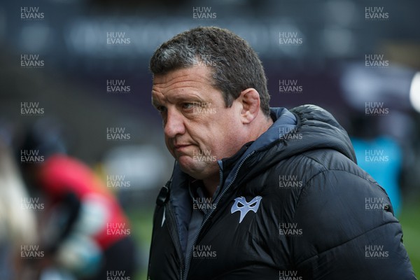 300324 - Ospreys v Emirates Lions - United Rugby Championship - Ospreys head coach Toby Booth