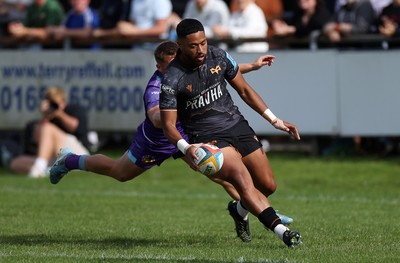 060925 - Ospreys v Exeter Chiefs - Pre Season Friendly - Phil Cokansiga of Ospreys runs in to score a try