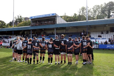 060925 - Ospreys v Exeter Chiefs - Pre Season Friendly - Ospreys team huddle