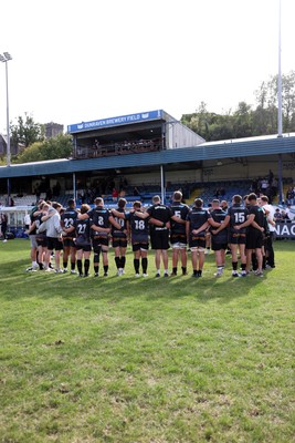 060925 - Ospreys v Exeter Chiefs - Pre Season Friendly - Ospreys team huddle