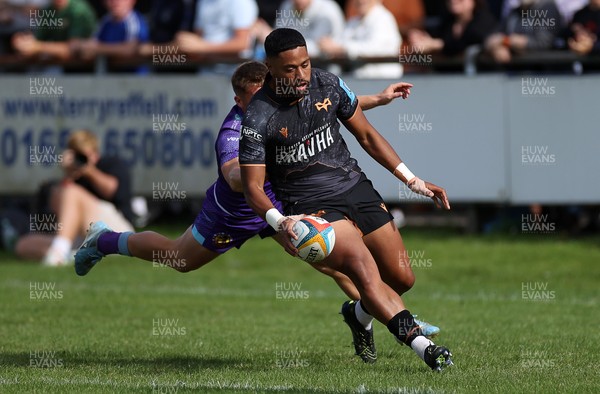 060925 - Ospreys v Exeter Chiefs - Pre Season Friendly - Phil Cokansiga of Ospreys runs in to score a try