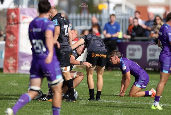 060925 - Ospreys v Exeter Chiefs - Pre Season Friendly - Gwilym Evans of Ospreys scores a try