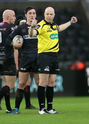 310116 - Ospreys v Glasgow - Guinness PRO12 - Referee Peter Fitzgibbon