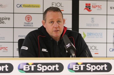 310116 - Ospreys v Glasgow Warriors - GuinnessPro12 -Forwards Coach of Ospreys Chris Gibbes answers questions from the press