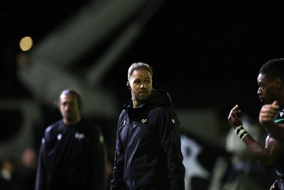 181025 - Ospreys v Glasgow Warriors - United Rugby Championship - Ospreys Head Coach Mark Jones 