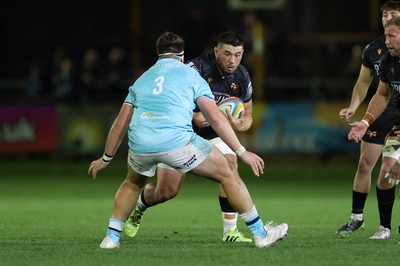 181025 - Ospreys v Glasgow Warriors - United Rugby Championship - Gareth Thomas of Ospreys is tackled by Murphy Walker of Glasgow 