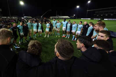181025 - Ospreys v Glasgow Warriors, United Rugby Championship - Glasgow players at the end of the match