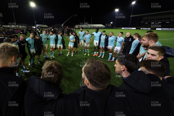 181025 - Ospreys v Glasgow Warriors, United Rugby Championship - Glasgow players at the end of the match