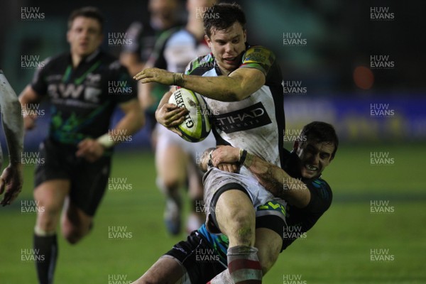 030213 - Ospreys v Harlequins, LV= Cup - Harlequins' Sam Smith is tackled by Ospreys Tom Grabham 