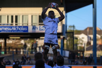 180426 - Ospreys v Hollywoodbets Sharks - United Rugby Championship - Hollywoodbets Sharks players warming up before game 