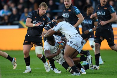 180426 - Ospreys v Hollywoodbets Sharks - United Rugby Championship - Fez Mbatha of Hollywoodbets Sharks